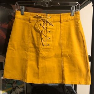 Yellow mini skirt